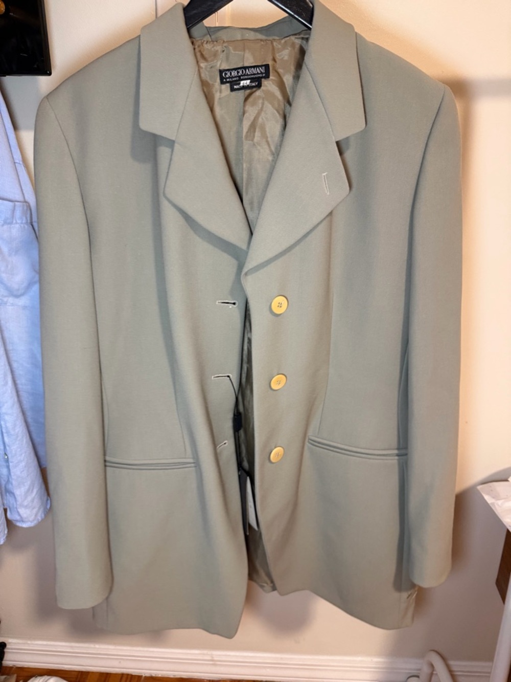 Giorgio Armani Taupe/Light Olive Jacket Interior Label View